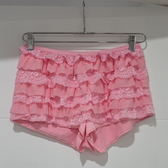 Pink Lace Ruffle Mini Skirt - Picture 6 of 6